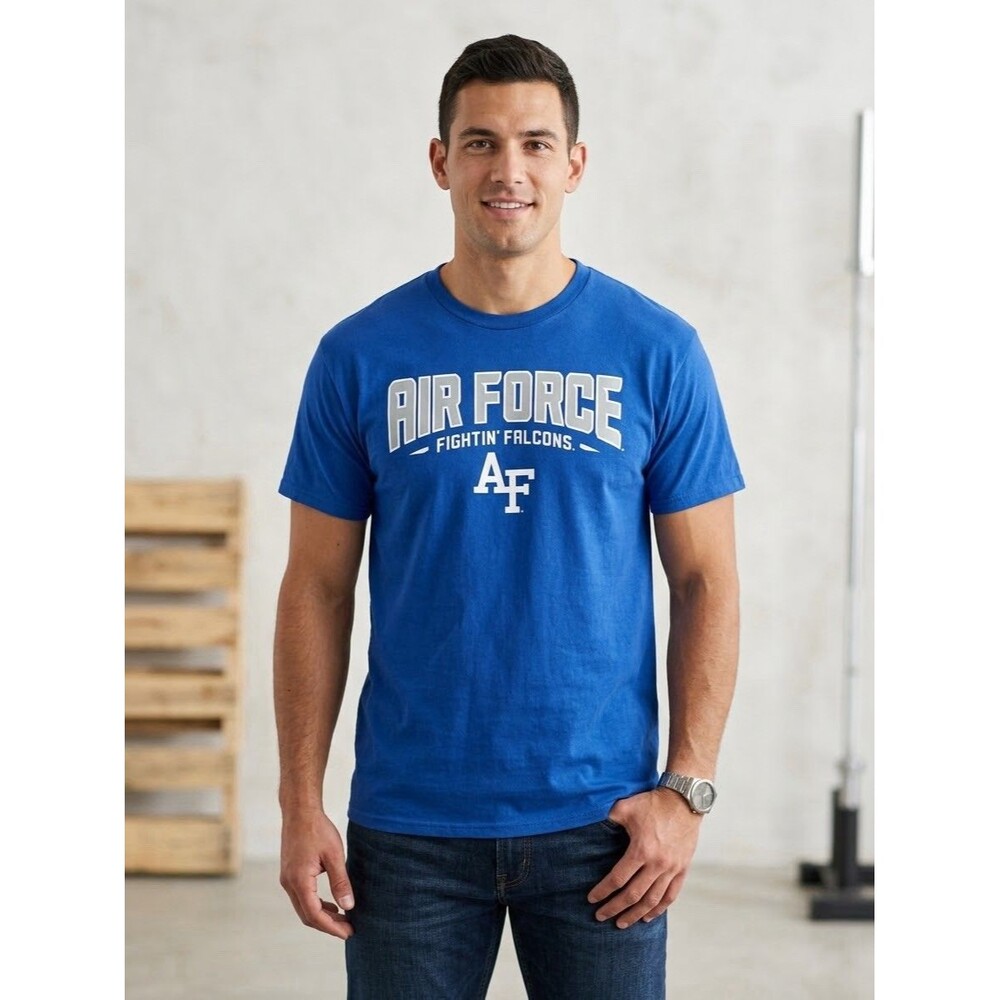 Knights Apparel Air Force Fightin Falcons T Shirt Mens Large Royal Blue NCAA